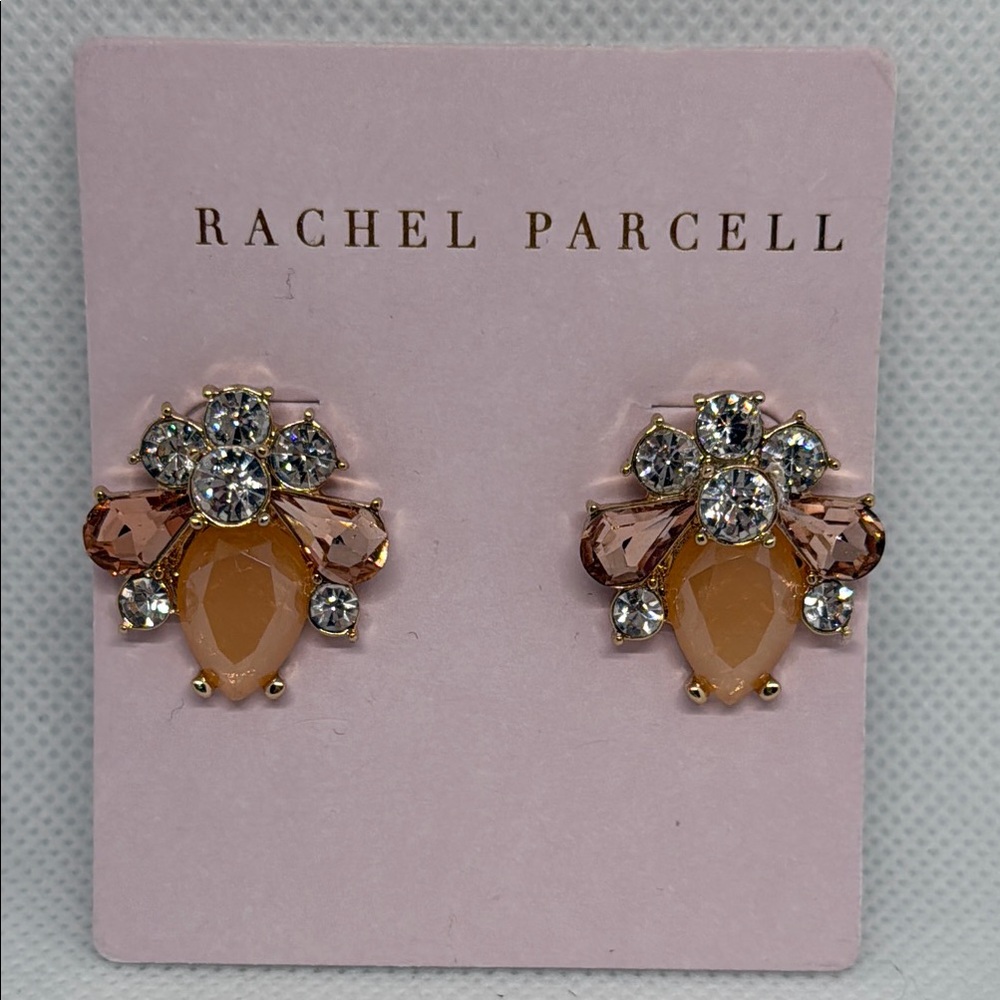 Rachel Parcell Two-Tone Amber Crystal Earrings